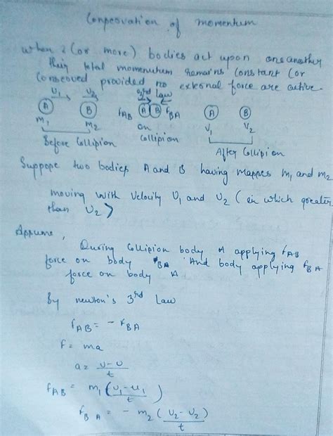 Law of conservation of momentum derivation - Brainly.in