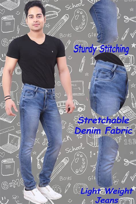 Buy Awack Denimx Color Stretchable Denim Mid Rise Relaxed Fit Curved ...