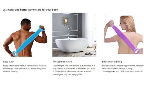 Buy Cierie Silicone Bath Body Brush,Exfoliating Long Body Back Scrubber ...