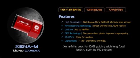 Player One Astronomy Xena-M USB3.0 Mono Camera (IMX249) – EDISLA