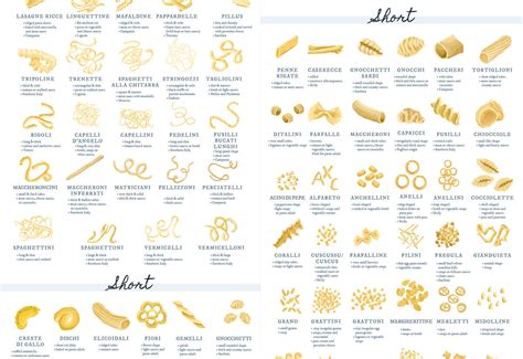 Image result for Pasta Shapes Guide
