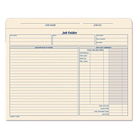 TOPS Job Folder File Jackets, 11.75 x 9.5 Inches, Manila, 20-Pack (3440 ...