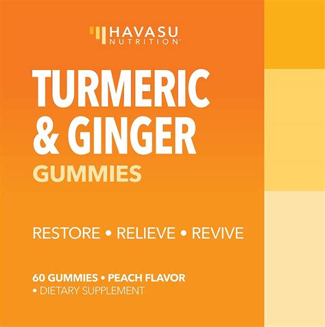 Buy Turmeric and Ginger Gummies for Adults Peach Flavor | 95% Curcumin ...