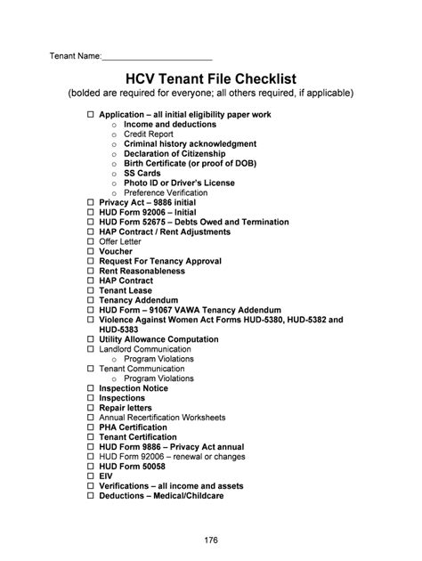 Fillable Online HCV Tenant File Checklist Fax Email Print - pdfFiller