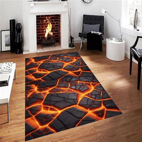 Ember Rug, Lava Rug, Hot Lava Rug, Volcano Floor Rug, Lava Pattern Rug ...
