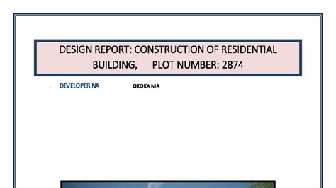 DESIGN REPORT: RESIDENTIAL BUILDING CONSTRUCTION (PLOT 2874) - Studocu