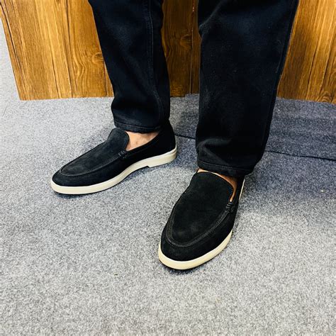 Old Money Suede Leather Loafers (Black) (Free Suede Shoe Wipes) – Foot Stop