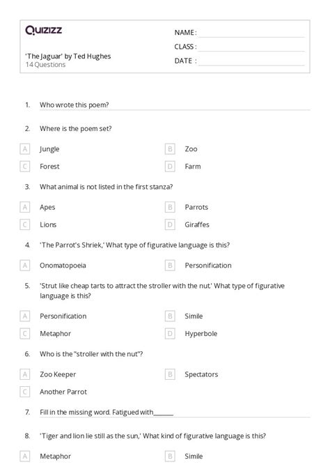 50+ Personification worksheets for 1st Class on Quizizz | Free & Printable