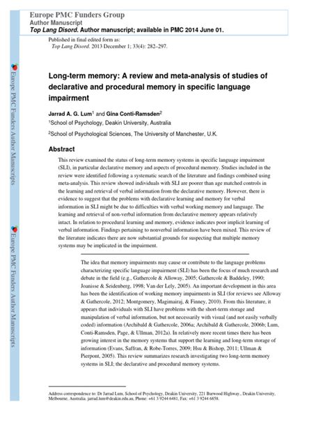 Image result for Long-Term Memory Study