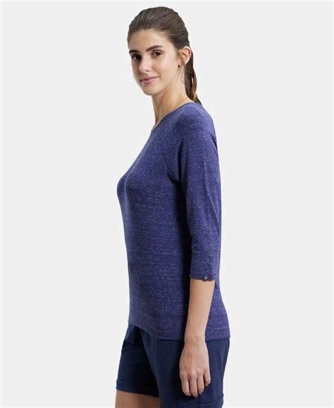 Buy Super Combed Cotton Viscose Elastane Regular Fit Solid Round Neck ...