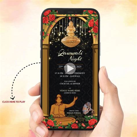 Qawwali Night Invitation Video | Rose & Chandelier Theme Celebration E ...