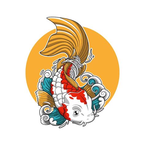 Illustration of koi fish vector design | Premium Vector