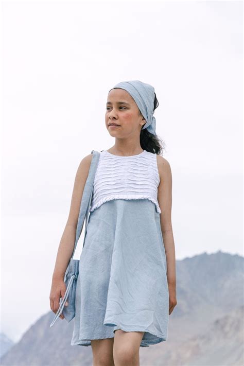 Buy Pleated Yoke Frock | Linen Dress For Girls - Chi Linen