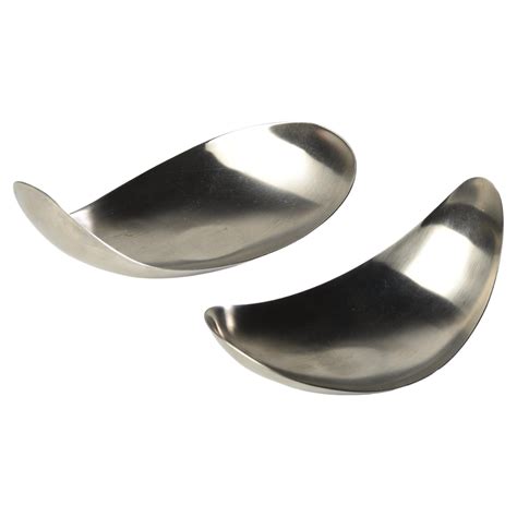 Pair of stainless steel dishes or pocket trays, edited by Georg Jensen ...
