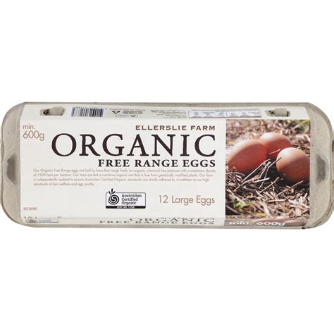 Ellerslie Farm 12 Large Organic Free Range Eggs 600g | Woolworths