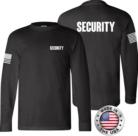 Black Security USA LS T Shirt