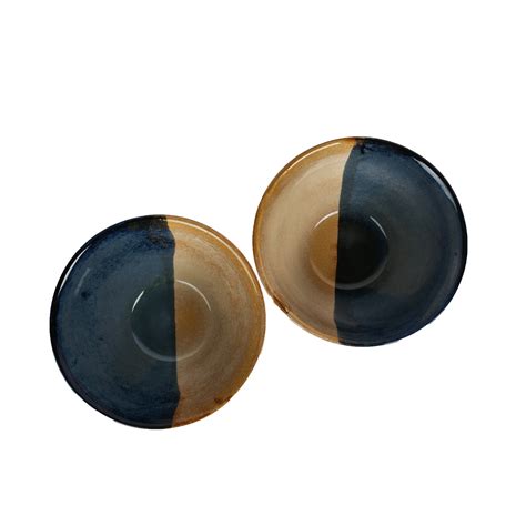 Buy 'Dual Toned Ridges' Ceramic Studio Pottery Mixing & Serving Bowls ...