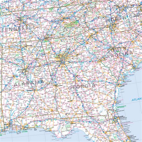 Free printable road map of eastern usa, Download Free printable road ...