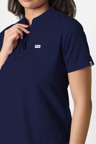 Buy Women Mandarin Collar Scrub For Doctors & Nurses Online – Knya