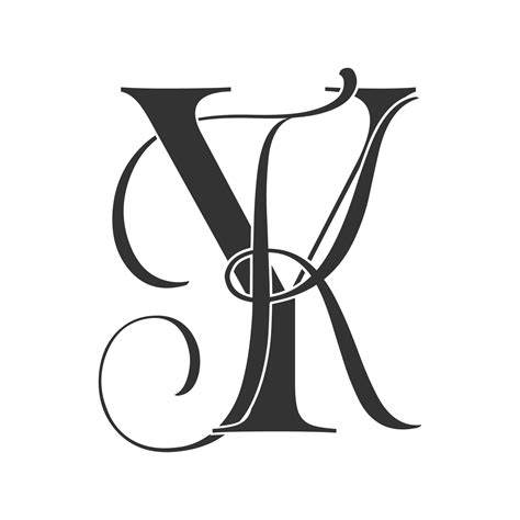 yk ,ky, monogram logo. Calligraphic signature icon. Wedding Logo ...