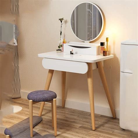 Dressing Tables for Girls White, Bedroom Vanity Table with Vanity Stool ...