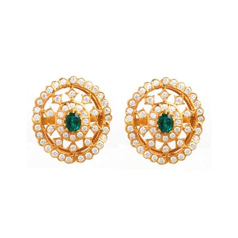 Buy Grand Floral Diamond Stud Earrings | Zaveri Bros