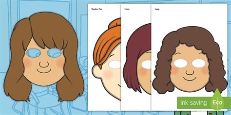 Exploring My World Aistear - Doctor Fen at Number Ten Story Role-Play Masks