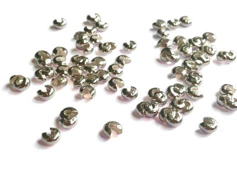 Buy Metal Crimp Bead Covers For Jewellery Silver Color online - Aumni ...