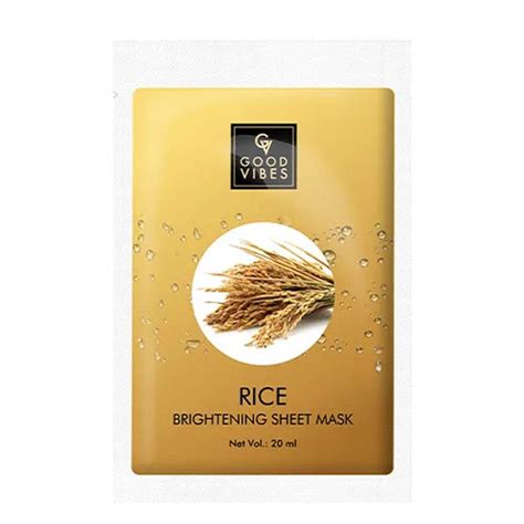 Buy Good Vibes Brightening Sheet Mask - Rice (20 ml) Online at Low ...