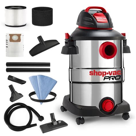 Shop-Vac 12 Gallon 6.0 Peak HP Wet/Dry Vacuum, Stainless Steel Tank, 3 ...
