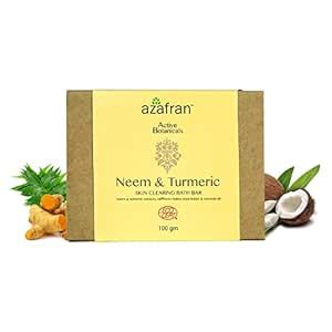 Buy Azafran Natural Handmade Neem And Turmeric Skin Clearing Soap Bar ...