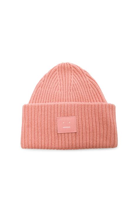 Acne Studios Pansy Face Beanie in Pale Pink | FWRD