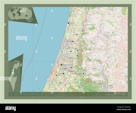 HaMerkaz, district of Israel. Open Street Map. Locations and names of ...