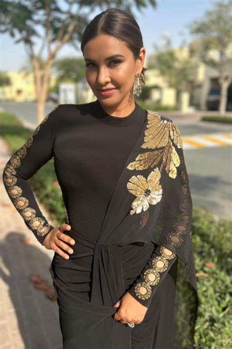 Lisa Ray in Katniss Shimmer Drape Saree – Namrata Joshipura Online