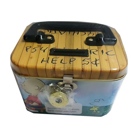 Peanuts Lucy Van Pelt Psychiatric Mood Booth Tin Coin Bank w/ Lock ...