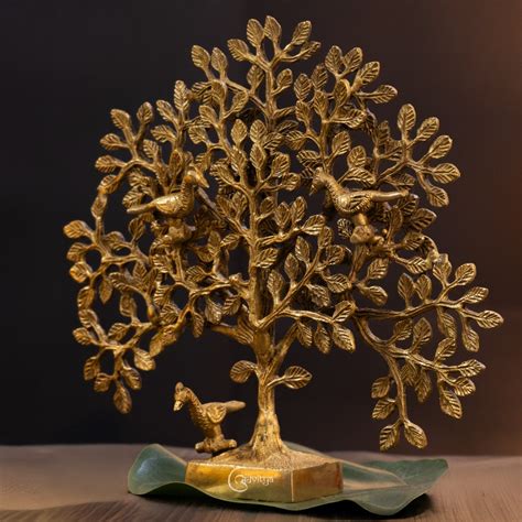 Brass Kalpavriksha Tree with Birds – The Advitya