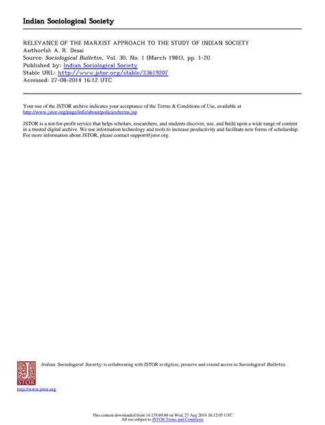 ARDesai - Grade: B+ - Indian Sociological Society RELEVANCE OF THE ...