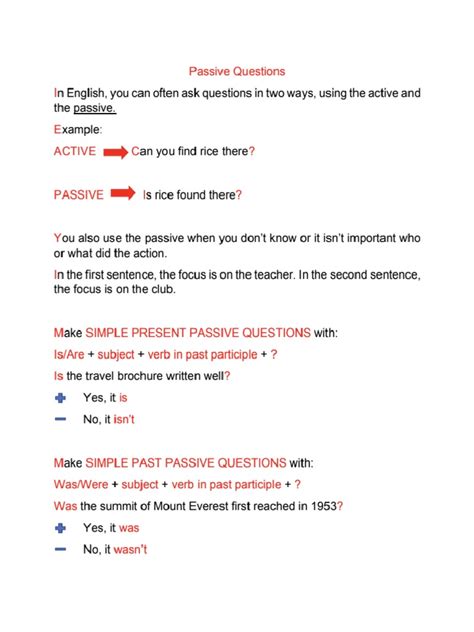 Image result for Passive Question Example