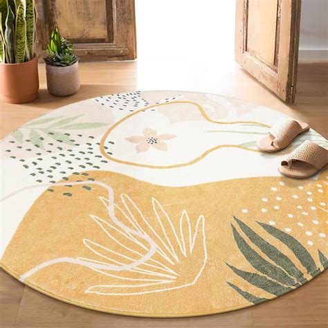 Amazon.com: Lahome Boho Washable Round Rugs - 5ft Round Rug Non-Slip ...