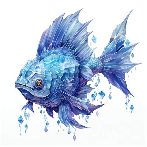 Premium AI Image | beautiful CrystalEncrusted Creatures blue ice winter ...
