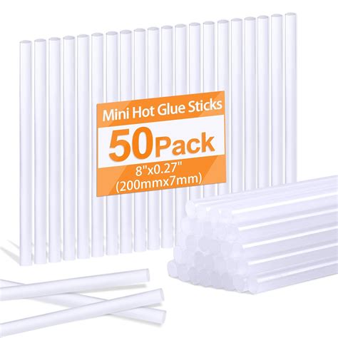 Amazon.com: Phinus 50 Pack Mini Hot Glue Sticks, 8" Long x 0.27 ...