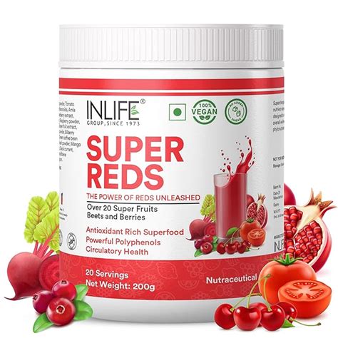 Buy INLIFE Super Reds Powder | Antioxidant-Rich Superfood Supplement ...