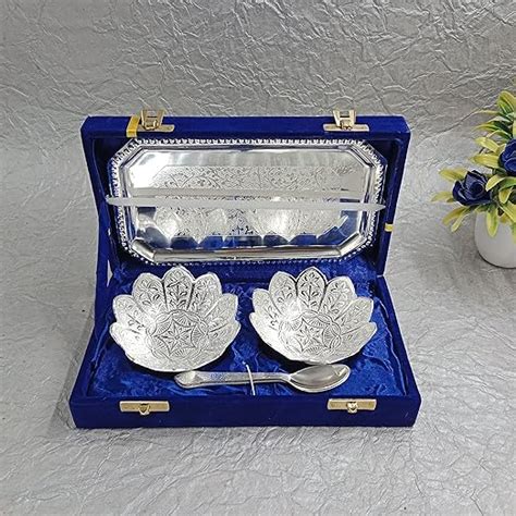 Piepot German Silver Lotus Bowl Set 5 Pcs | Pack of 5pc | Wedding ...