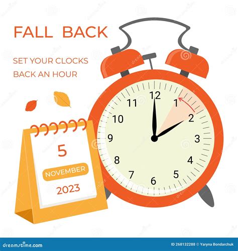Daylight Saving Time Ends Concept Banner. Fall Back Time Stock Vector ...