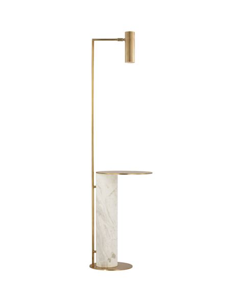 Alma Tray Table Floor Lamp Brass/White - Newport