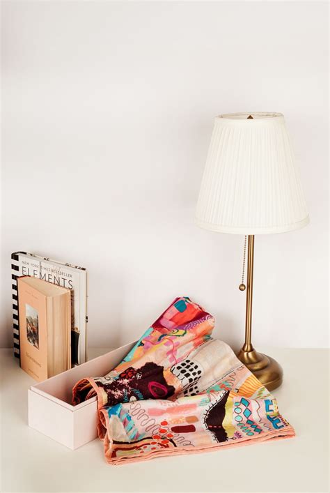 Trance Print Silkmul Scarf With Piping