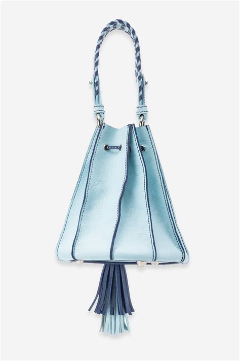 Abelardo Nova Sky Blue Leather Bucket Bag