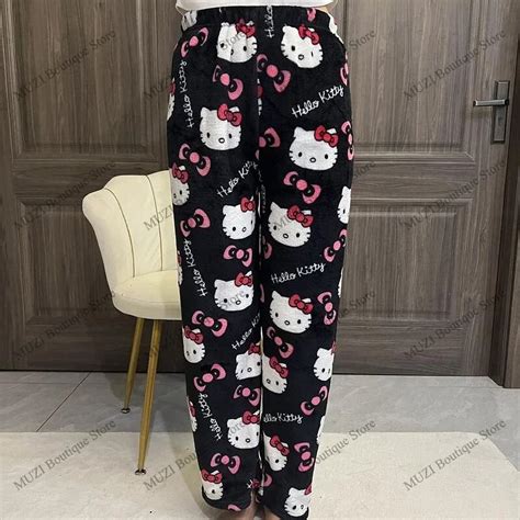 Sanrio Hello Kitty Pajama Pants Cartoon Kuromi Soft Fabric Warm Cute ...