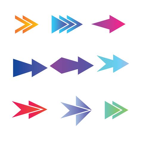 Colorful Arrows set icons. Arrow icon. Arrow vector collection. Arrow ...