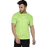 CHKOKKO Men Solid Active Wear Round Neck Regular Dry Fit Stretchable ...